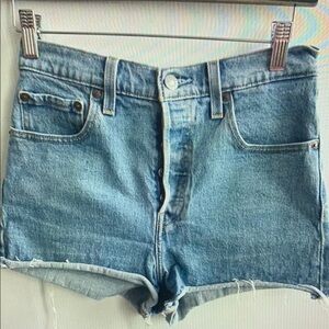 Women's Blue Denim Athletic Shorts